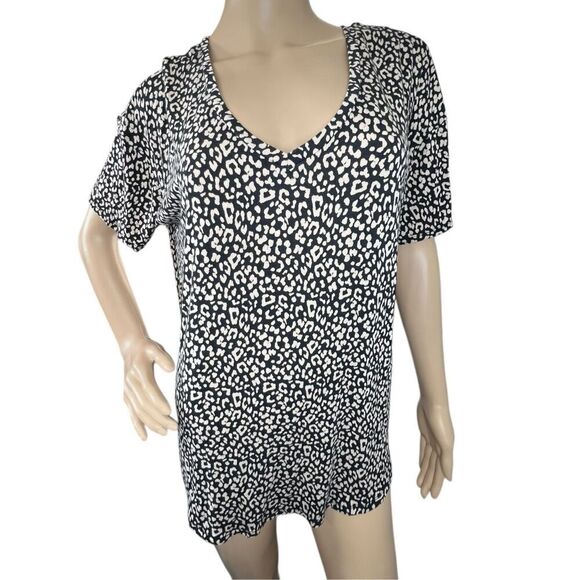 American Eagle Cheetah Print Super Soft Short Sleeve T-Shirt - Picture 1 of 4